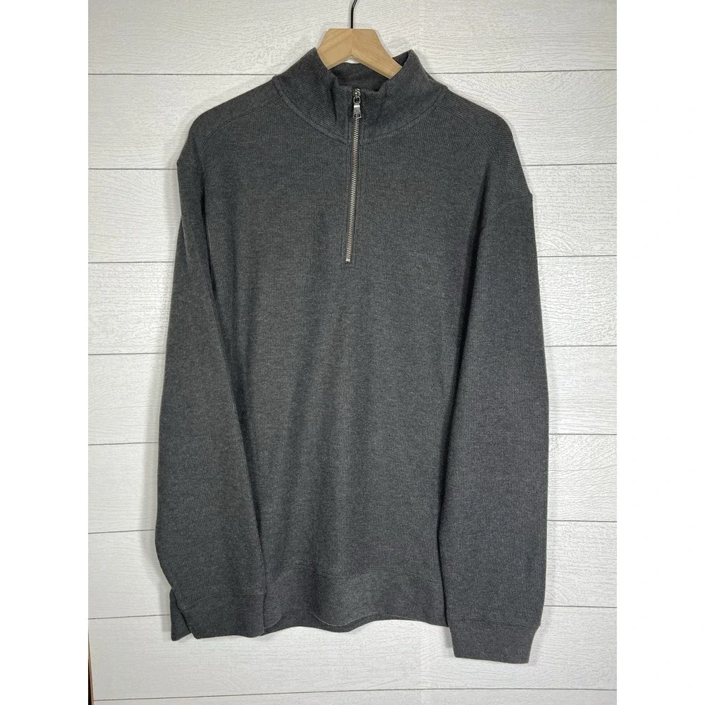 Banana Republic XL Quarter Zip Zipper Pullover Sweater Gray Comfortable Casual